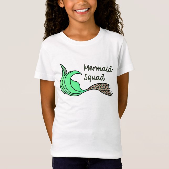 Mermaid Squad Orange and Green T-Shirt (Front)