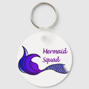 Mermaid Squad purple tail keychain