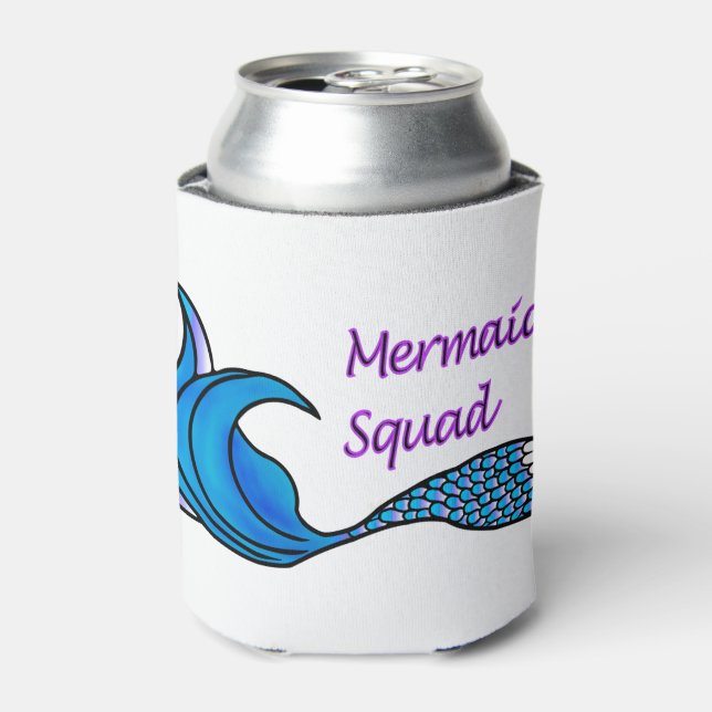 MErmaid Squad with blue tail can cooler (Can Front)
