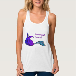 Mermaid Squad with purple and blue tail Singlet