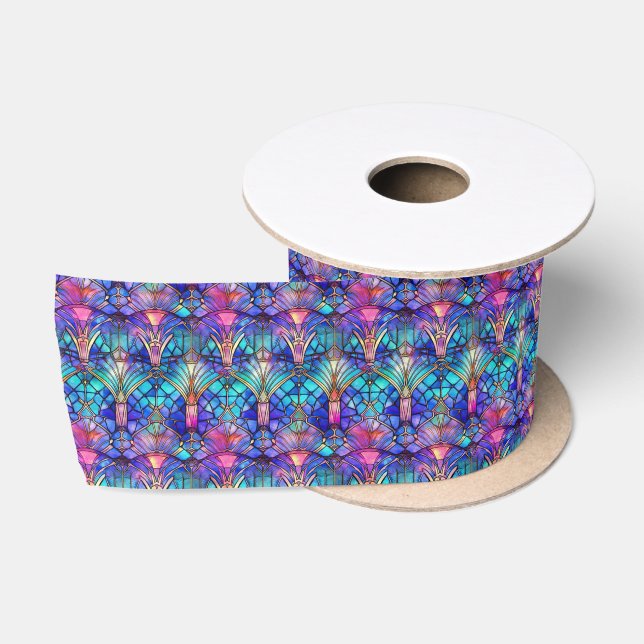 Mermaid Stained Glass Satin Ribbon (Spool)