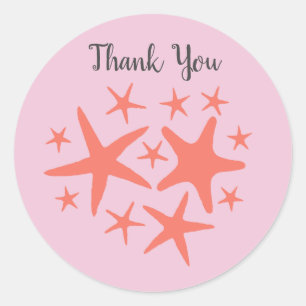 Mermaid Starfish Ocean Beach Party Stickers