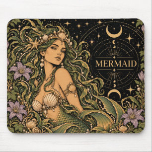 Mermaid, Starlit Tarot Art Mouse Pad