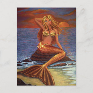 Mermaid Sunset - Postcard