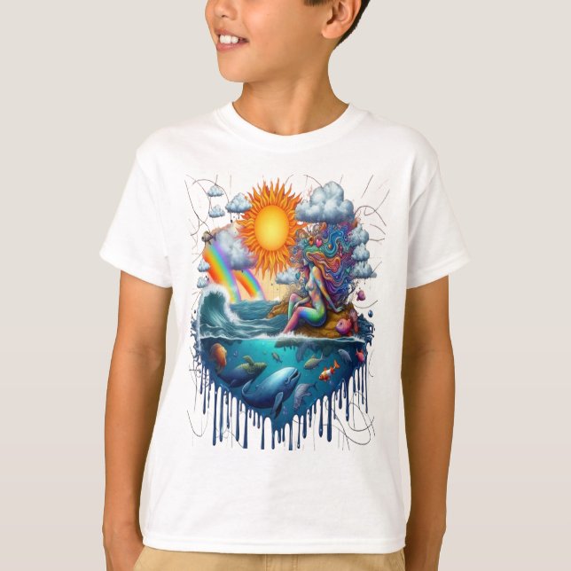 Mermaid Surreal Subconscious Sun-Kissed Morning T-Shirt (Front)