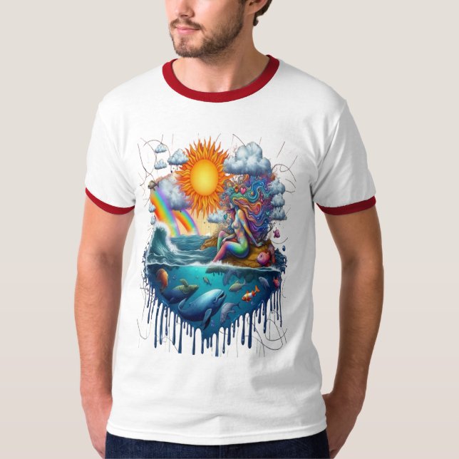 Mermaid Surreal Subconscious Sun-Kissed Morning T-Shirt (Front)