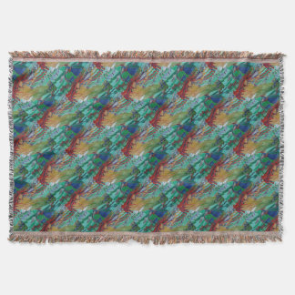 Mermaid Swimming with Butterflies Fantasy Art Throw Blanket