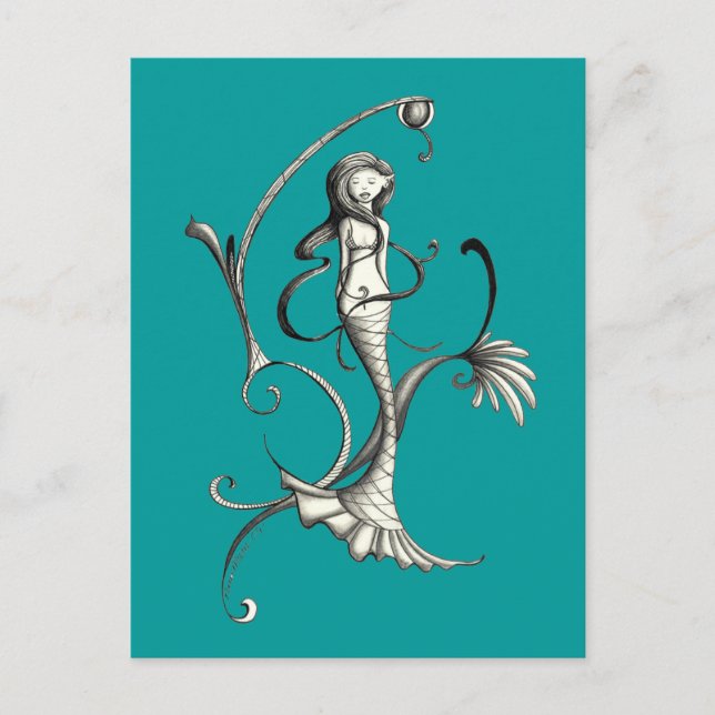 mermaid swirl 2 postcard (Front)