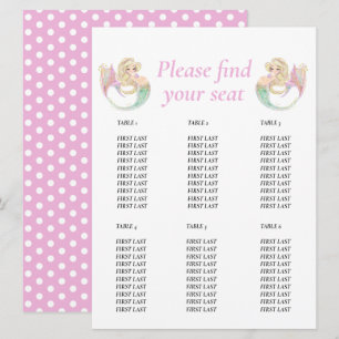 Mermaid  Table chart  poke dots Invitation