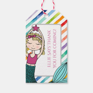 Mermaid tag, thank you favour gift tag birthday ta