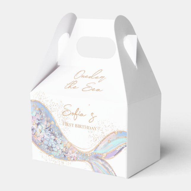 Mermaid Tail 1st Birthday Favour Box (Front Side)