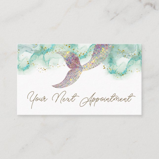 mermaid tail appointment card (Front)
