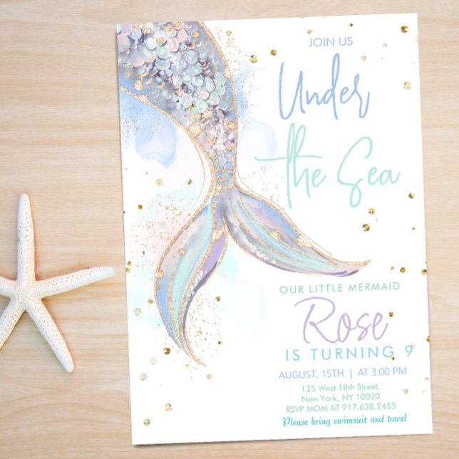 Mermaid Tail Birthday Invitation (Creator Uploaded)