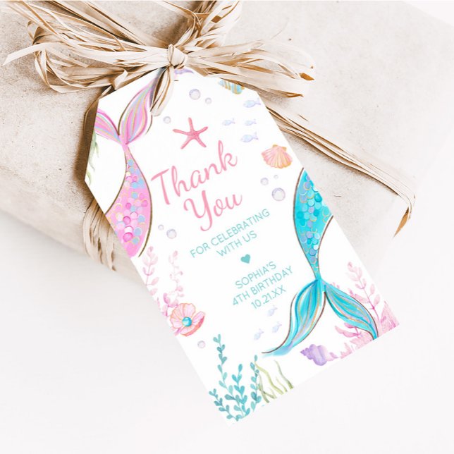Mermaid Tail Birthday Party Favour Tags (Mermaid Tail Birthday Party Favor Tags)