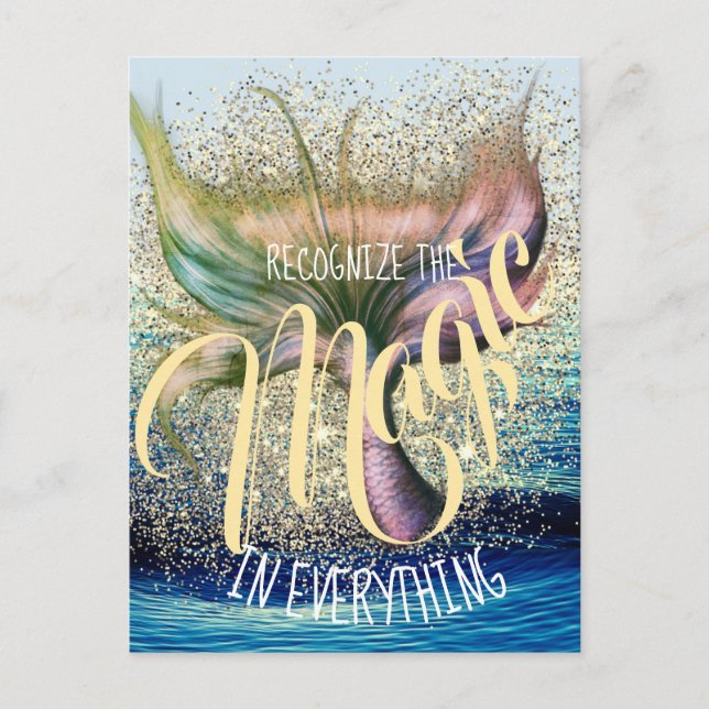 Mermaid Tail Customisable Text Postcard (Front)