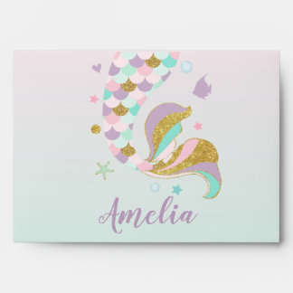 Mermaid Tail Envelope  Mermaid Birthday Invite
