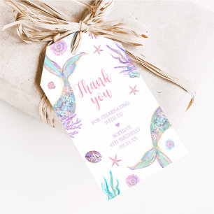 Mermaid Tail Fourth Birthday Party Favor Tags