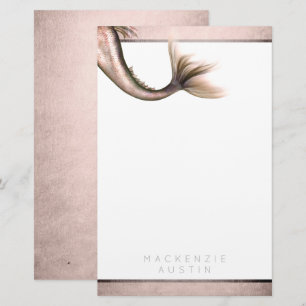 Mermaid Tail Posh   Dusty Terracotta Peach Custom Stationery