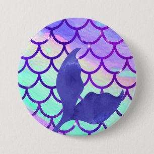 Mermaid Tail Purple  7.5 Cm Round Badge