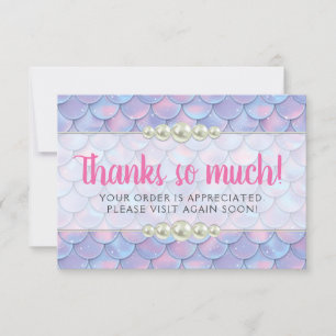 Mermaid Tail Scale & Pearl Boutique Thank You Card