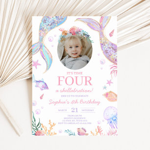 Mermaid Tail Sea Birthday Party Invitation