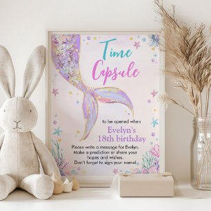 Mermaid Tail Under the Sea Birthday Time Capsule Poster