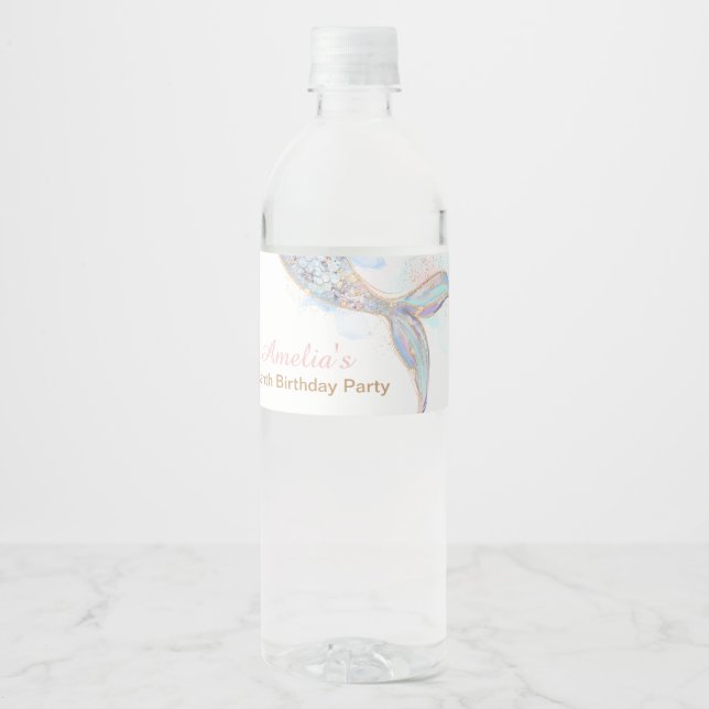 Mermaid Tail Water bottle labels (Front)