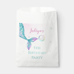 Mermaid Tail with bubbles Birthday Favour Bags