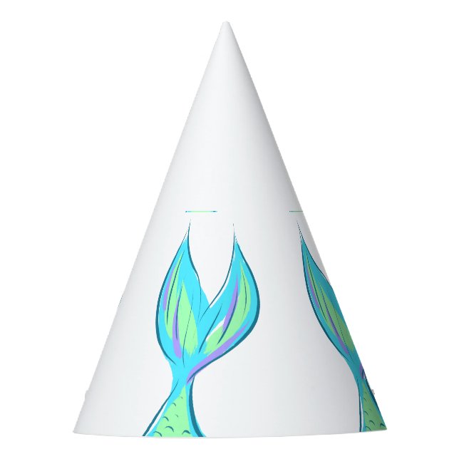 Mermaid Tails Paper Party Hats (Front)