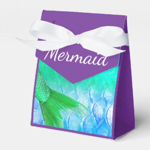 Mermaid Tails & Scales Teal Purple Favour Box
