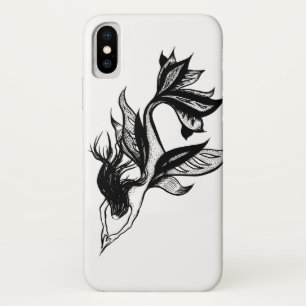 Mermaid Tattoo Style Stipple Shaded Ink Drawing Case-Mate iPhone Case