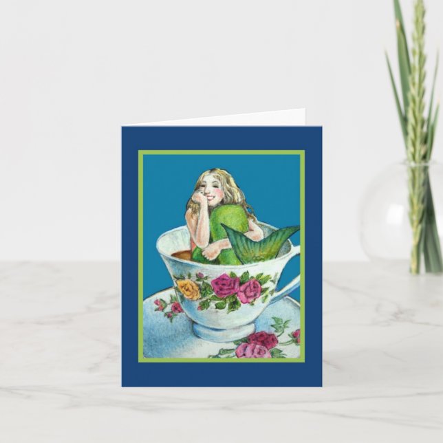 Mermaid Tea I Blank Note Card (Front)