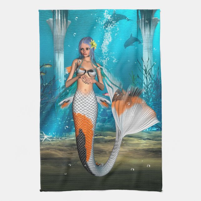 Mermaid Tea Towel (Vertical)