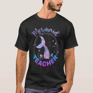 Mermaid Teacher Birthday Matching Family Mermaid P T-Shirt
