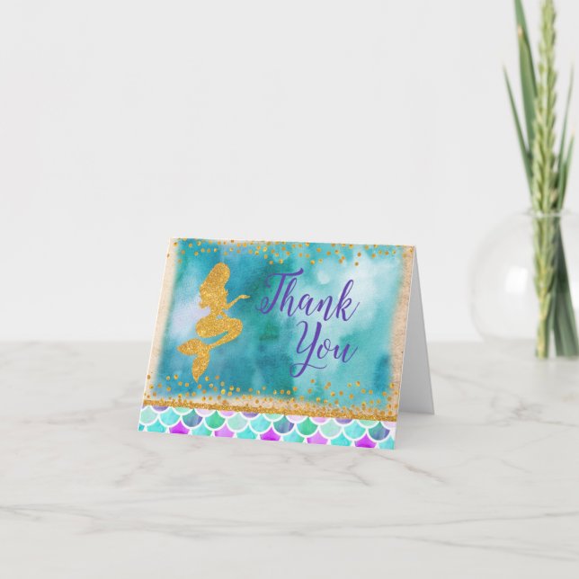 Mermaid Thank You Card (Front)
