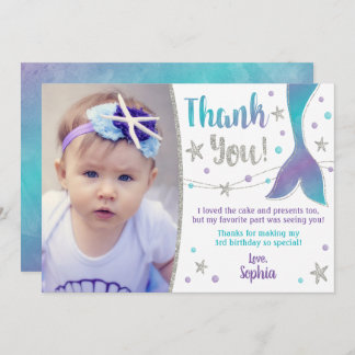 Mermaid Thank You Card - Under the Sea Thank You