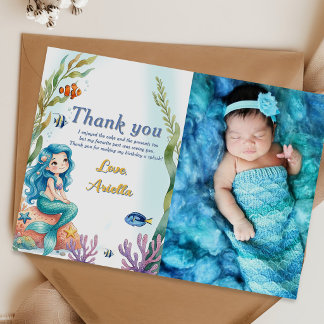 Mermaid Thank You Card Under The Sea Thank You