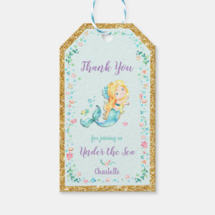 Mermaid Thank You Note Favour Gift Tags Birthday