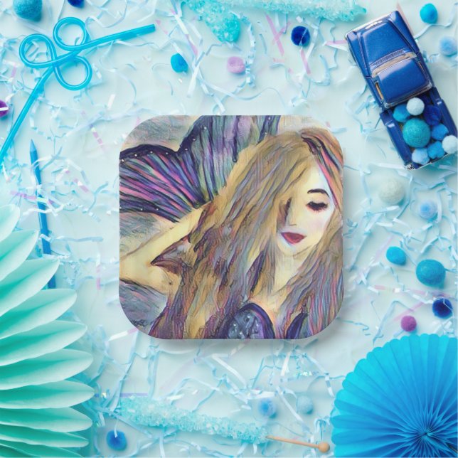 Mermaid theme party custom paper plates (Party)