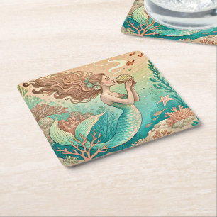 Mermaid theme party custom party coasters