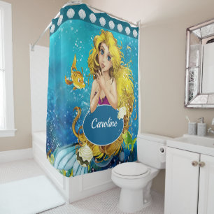 Mermaid Theme Shower Curtain