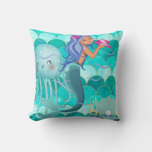 Mermaid  throw pillow