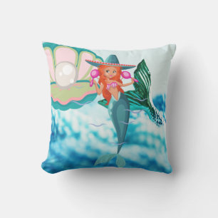 Mermaid  throw pillow