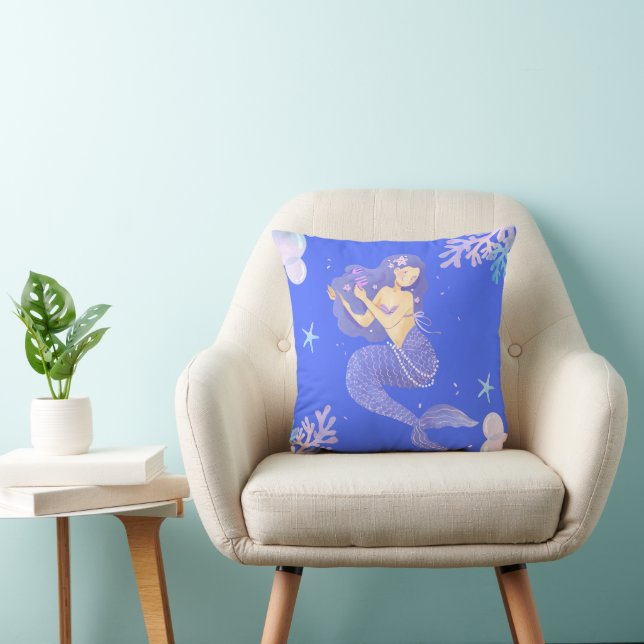 Mermaid Throw Pillow – Magical & Whimsical (Chair)