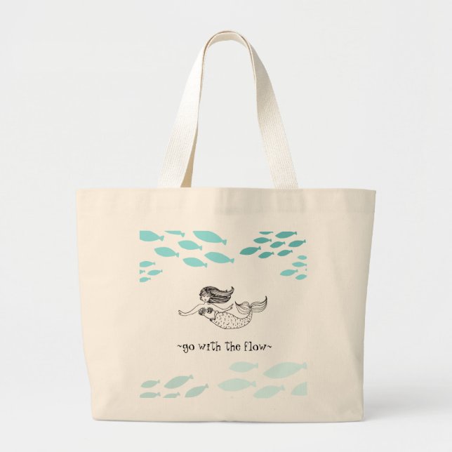Mermaid Tote or Beach Bag (Front)