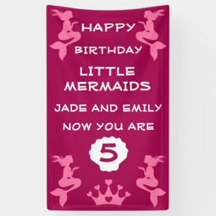  Mermaid Twin Sisters Banner