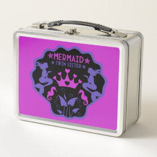 Mermaid Twin Sisters Metal Lunch Box