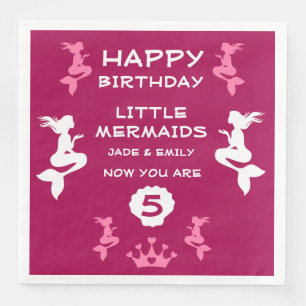 Mermaid Twin Sisters Napkin