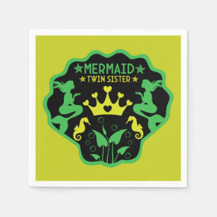 Mermaid Twin Sisters Napkin