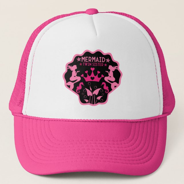  Mermaid Twin Sisters Trucker Hat (Front)